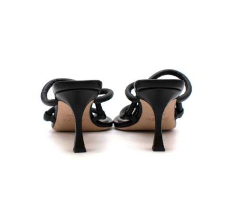 Jimmy Choo Strappy Black Leather Heeled Sandals In Good Condition For Sale In London, GB