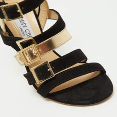 Jimmy Choo Suede and Patent Leather Booster Gladiator Sandals Size 38.5