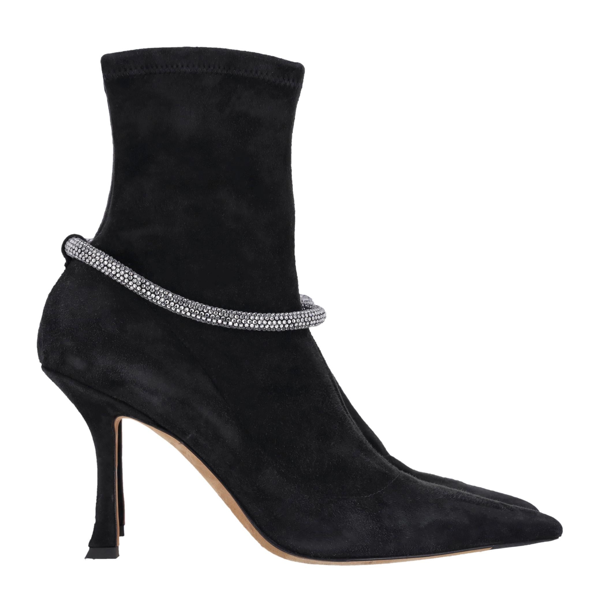 Noir Jimmy Choo - Bottines en daim avec ornements - Taille 39 en vente