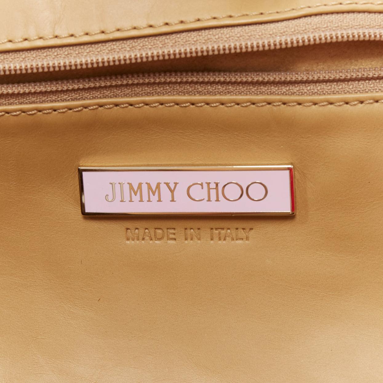 JIMMY CHOO Sylvia brown suede shearling fur hobo tote bag 5
