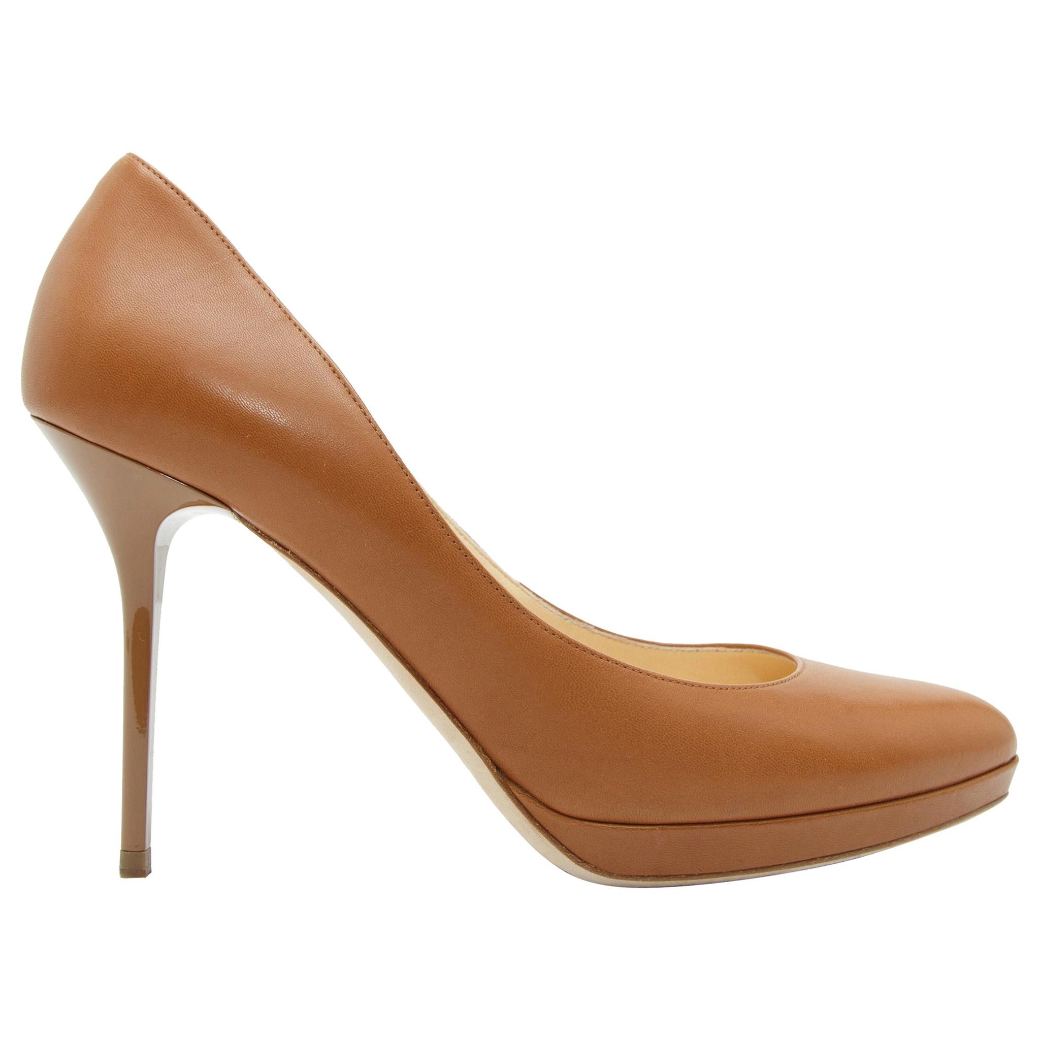 Jimmy Choo Tan Leather Pumps