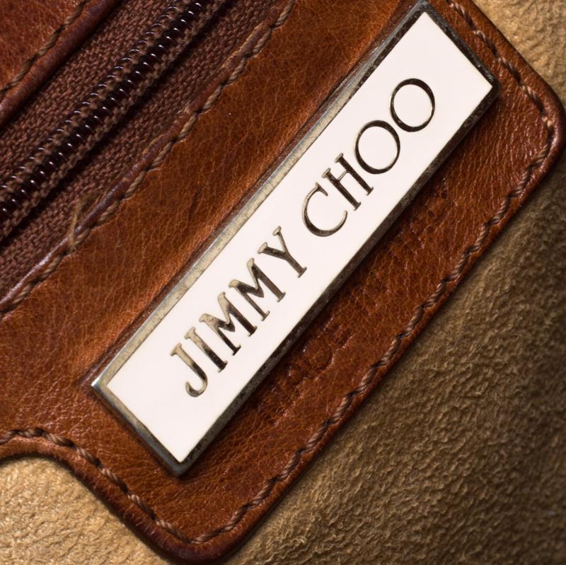 Jimmy Choo Tan Leather Ruby Hobo In Fair Condition In Dubai, Al Qouz 2