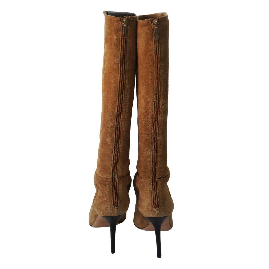 Jimmy Choo Tan Suede Knee High Boots 41 For Sale 1
