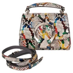 JIMMY CHOO taupe MADELINE PYTHON SUNRISE Bag