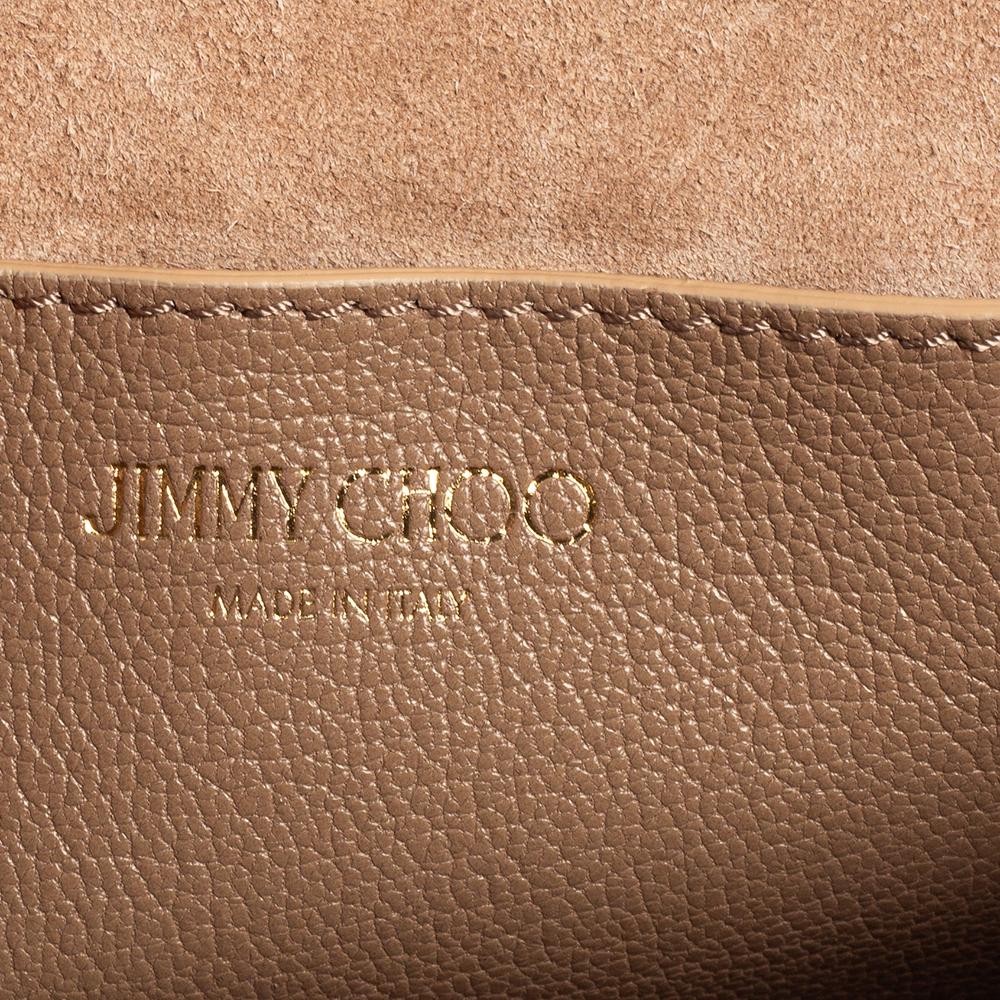 Jimmy Choo Taupe/Silver Glitter and Leather Mini Rebel Crossbody Bag 3