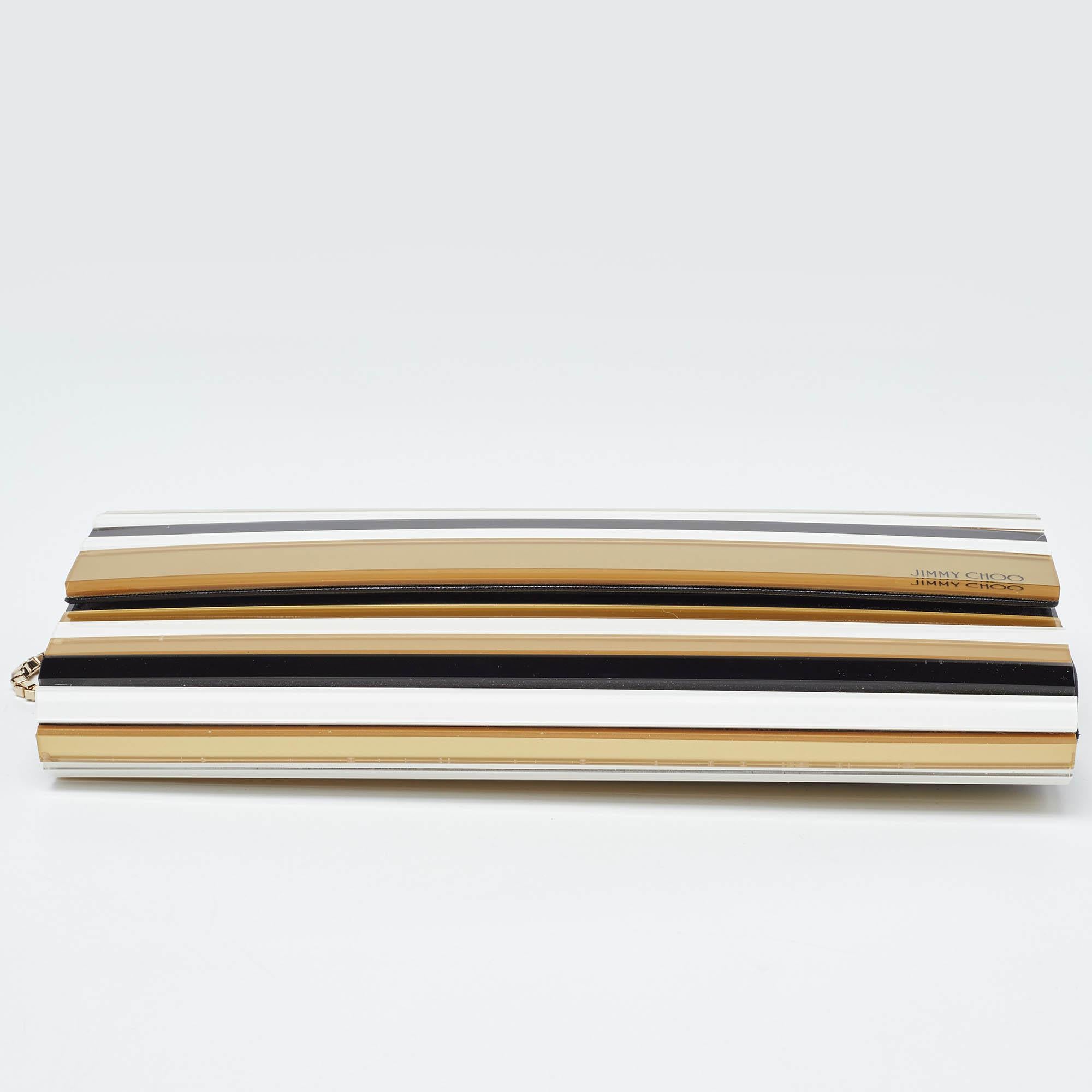Jimmy Choo Tri Color Acrylic and Leather Sweetie Chain Clutch 1