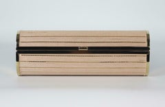 Jimmy Choo Tube Chain Trimmed Satin Clutch