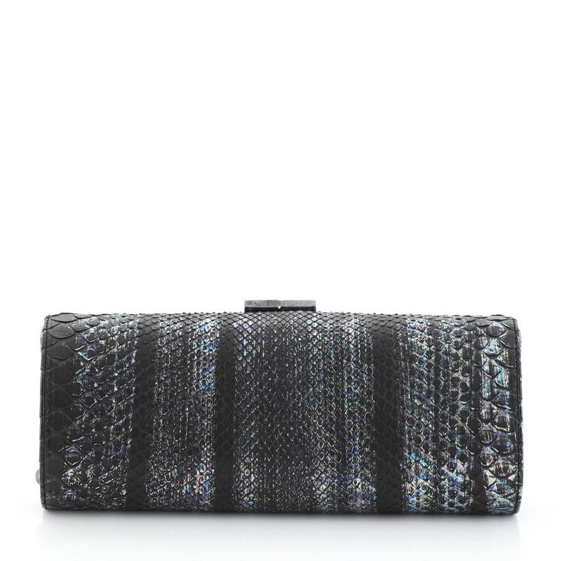 Black Jimmy Choo Tube Clutch Python Long