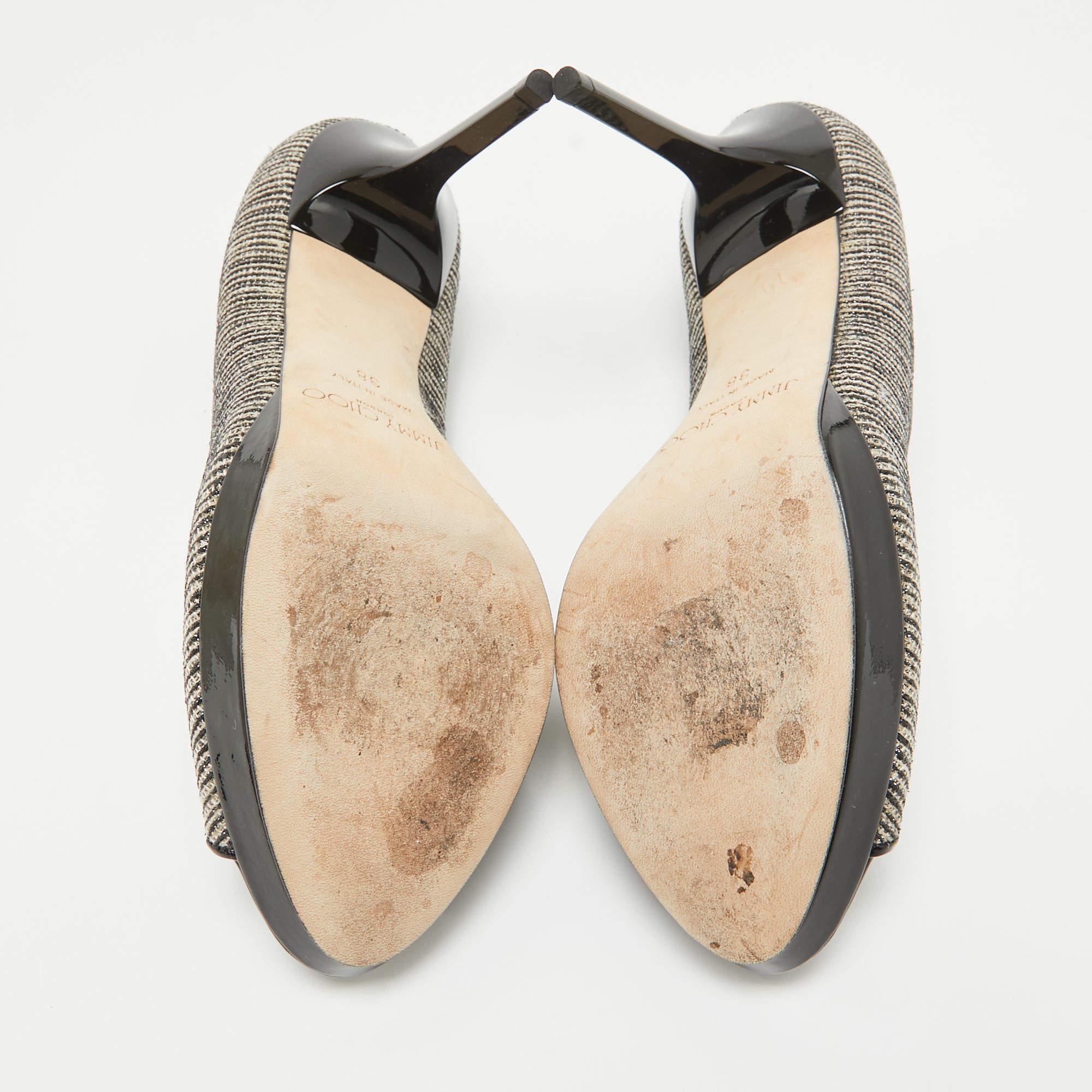 Jimmy Choo escarpins Luna en toile bicolore, taille 38 en vente 1