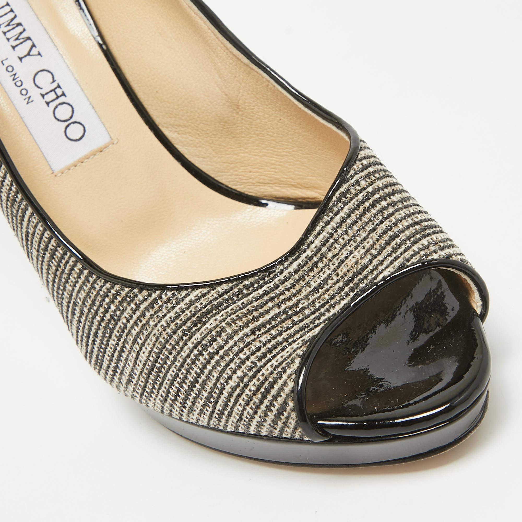 Jimmy Choo escarpins Luna en toile bicolore, taille 38 en vente 2