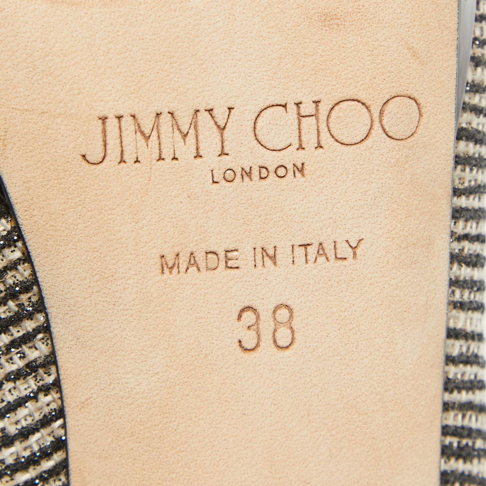 Jimmy Choo escarpins Luna en toile bicolore, taille 38 en vente 3