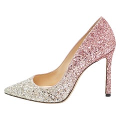 Used Jimmy Choo Two Tone Glitter Romy Pumps Size 34.5