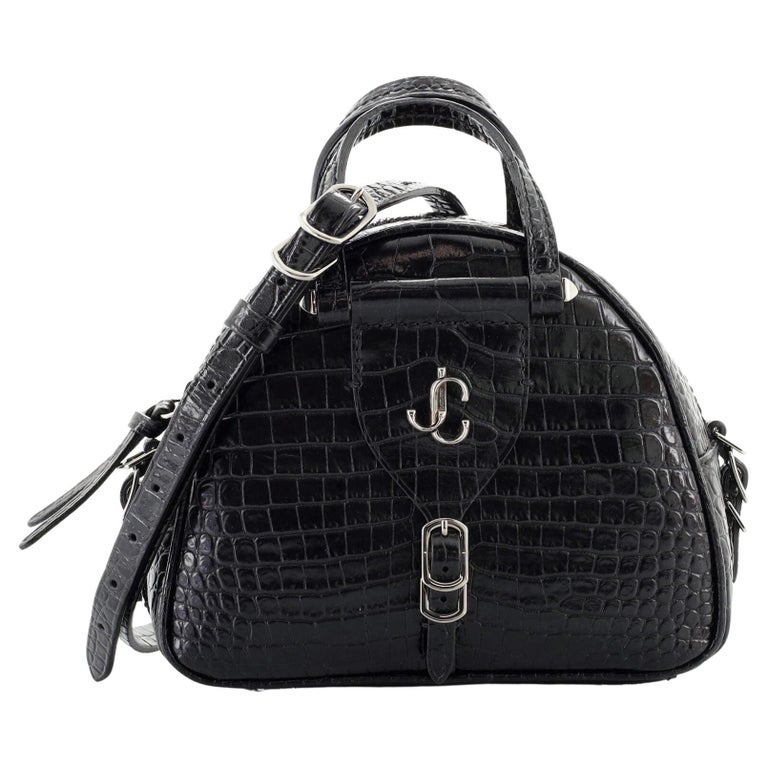 Jimmy Choo Varenne Bowling Bag Embossed Leather Mini For Sale at 1stDibs
