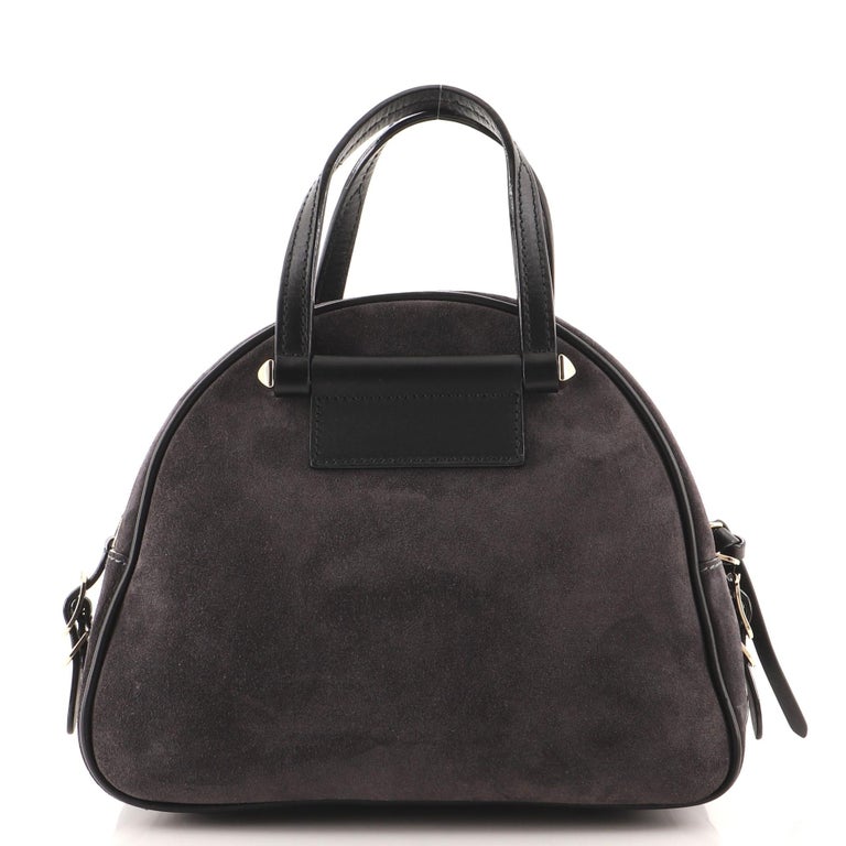 Jimmy Choo Varenne Bowling Bag Suede Small For Sale at 1stDibs