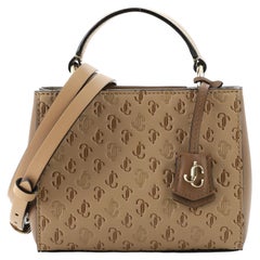 Jimmy Choo Varenne Top Handle Bag Monogram Embossed Leather Mini