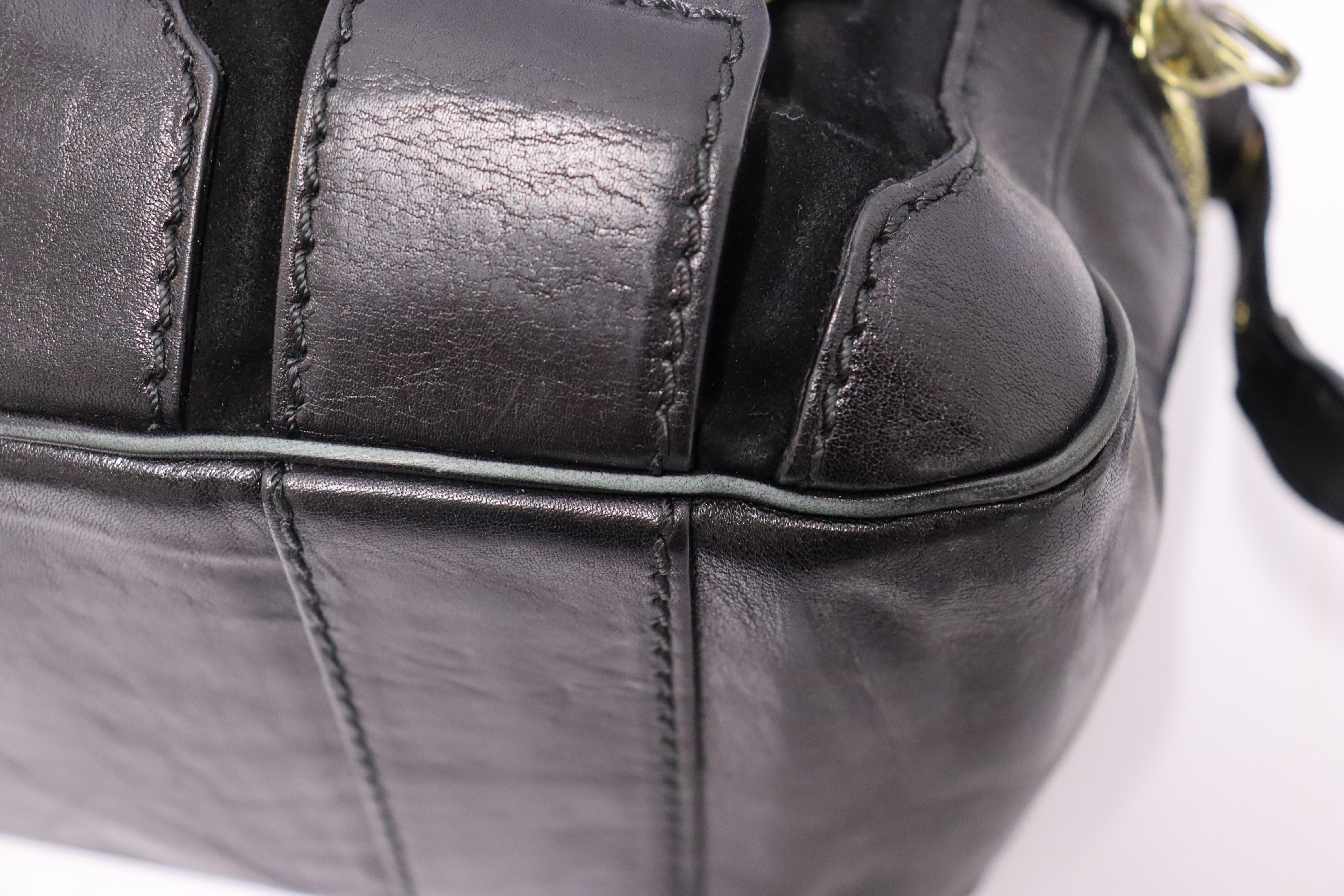 Jimmy Choo Vintage Black Leather and Suede Shoulder Bag For Sale 6