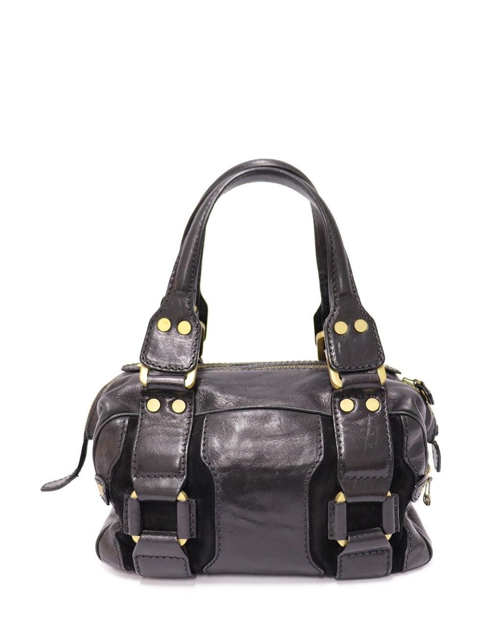 Women's Jimmy Choo Vintage Black Leather and Suede Shoulder Bag For Sale