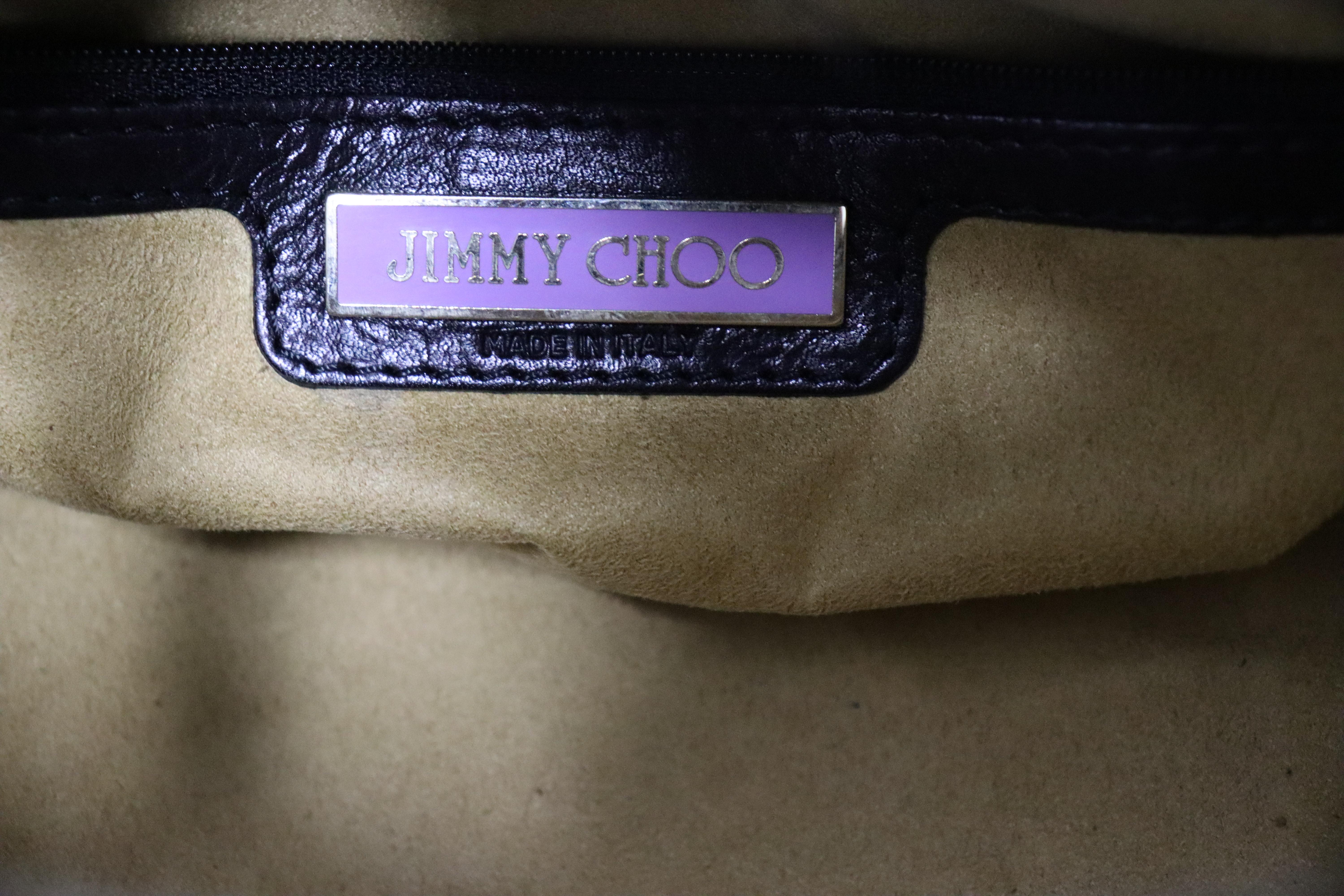 Jimmy Choo Vintage Umhängetasche aus schwarzem Leder und Wildleder im Angebot 1