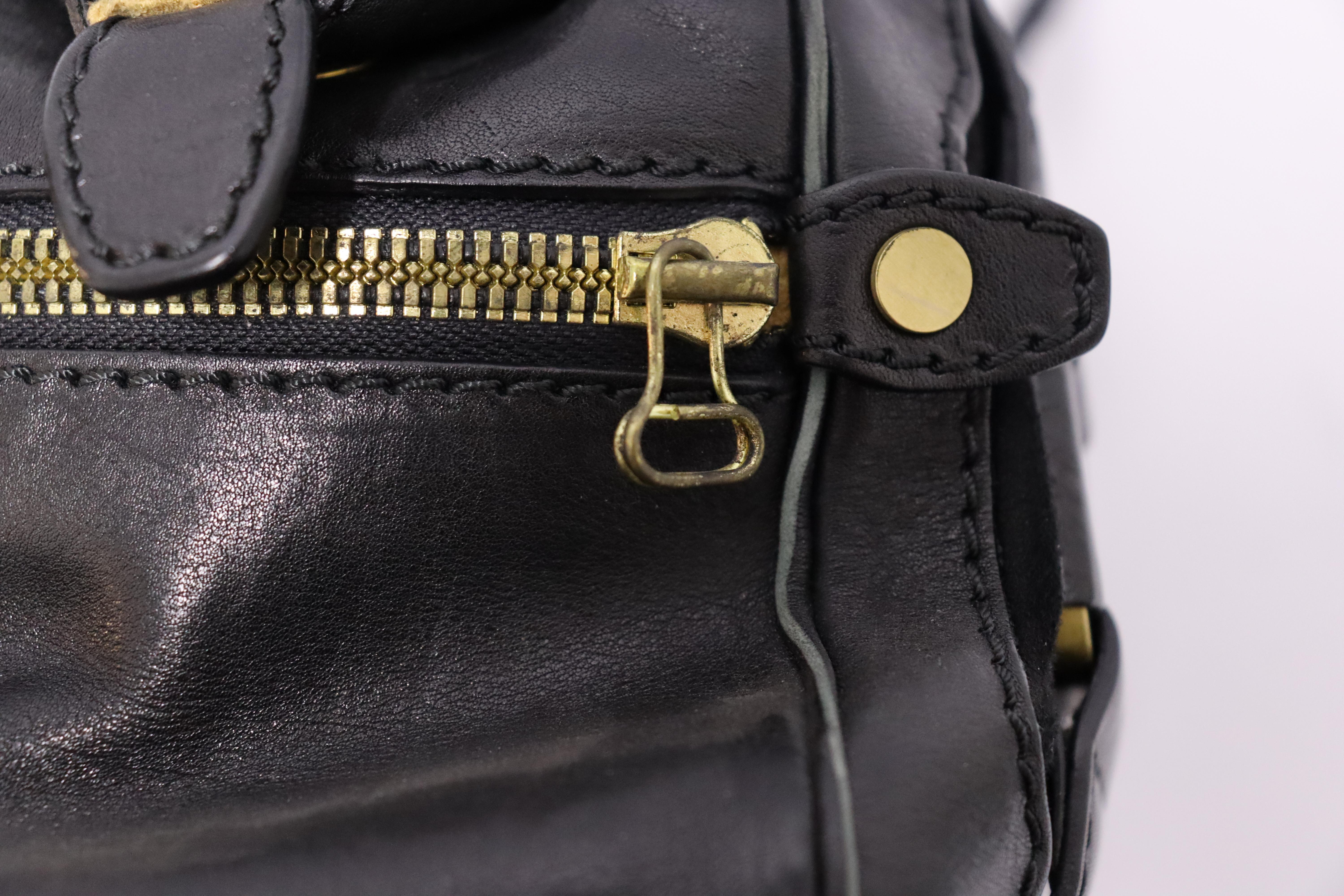 Jimmy Choo Vintage Black Leather and Suede Shoulder Bag For Sale 4