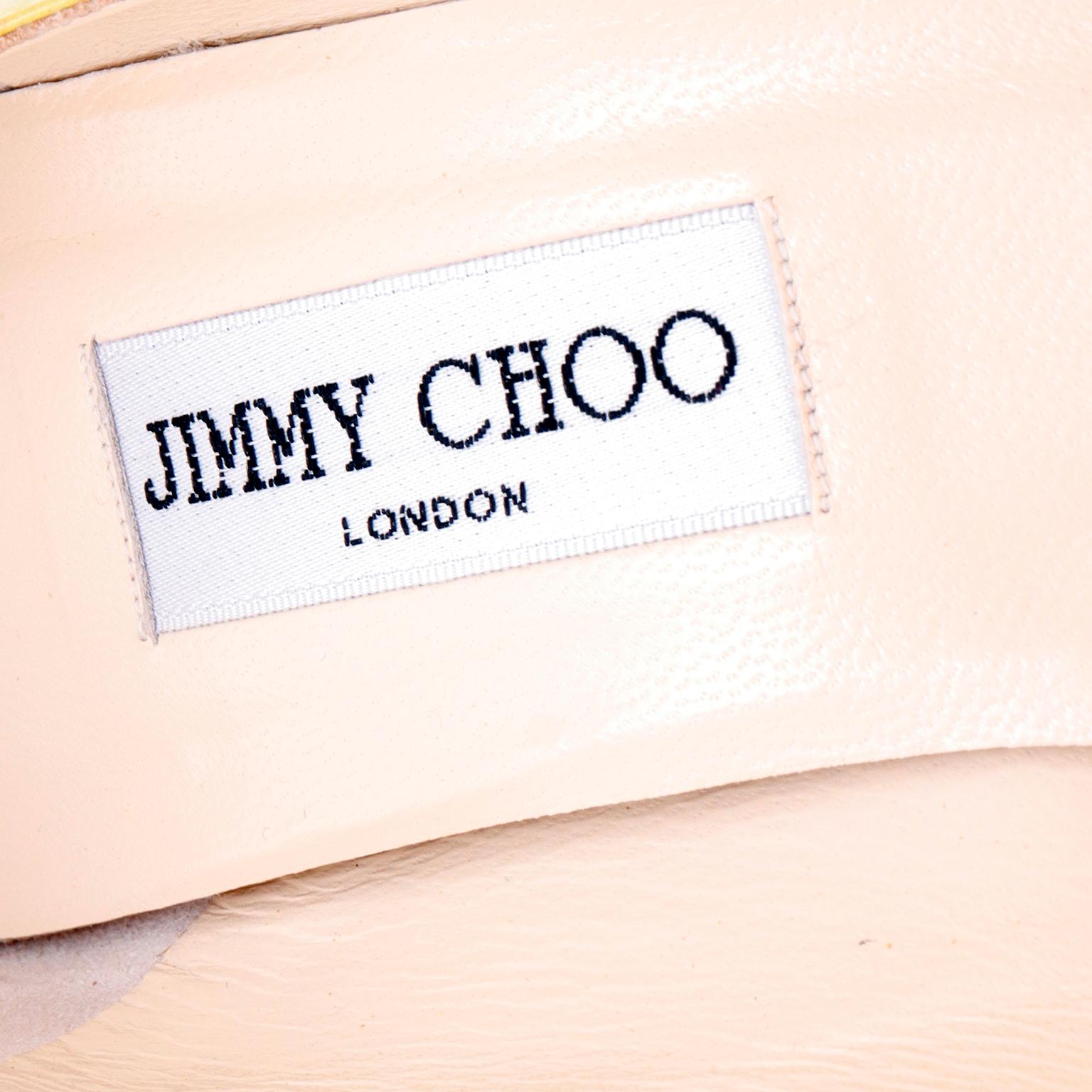 Jimmy Choo Chaussures à talons à bout pointu vintage vert chartreuse, Taille 37 en vente 2