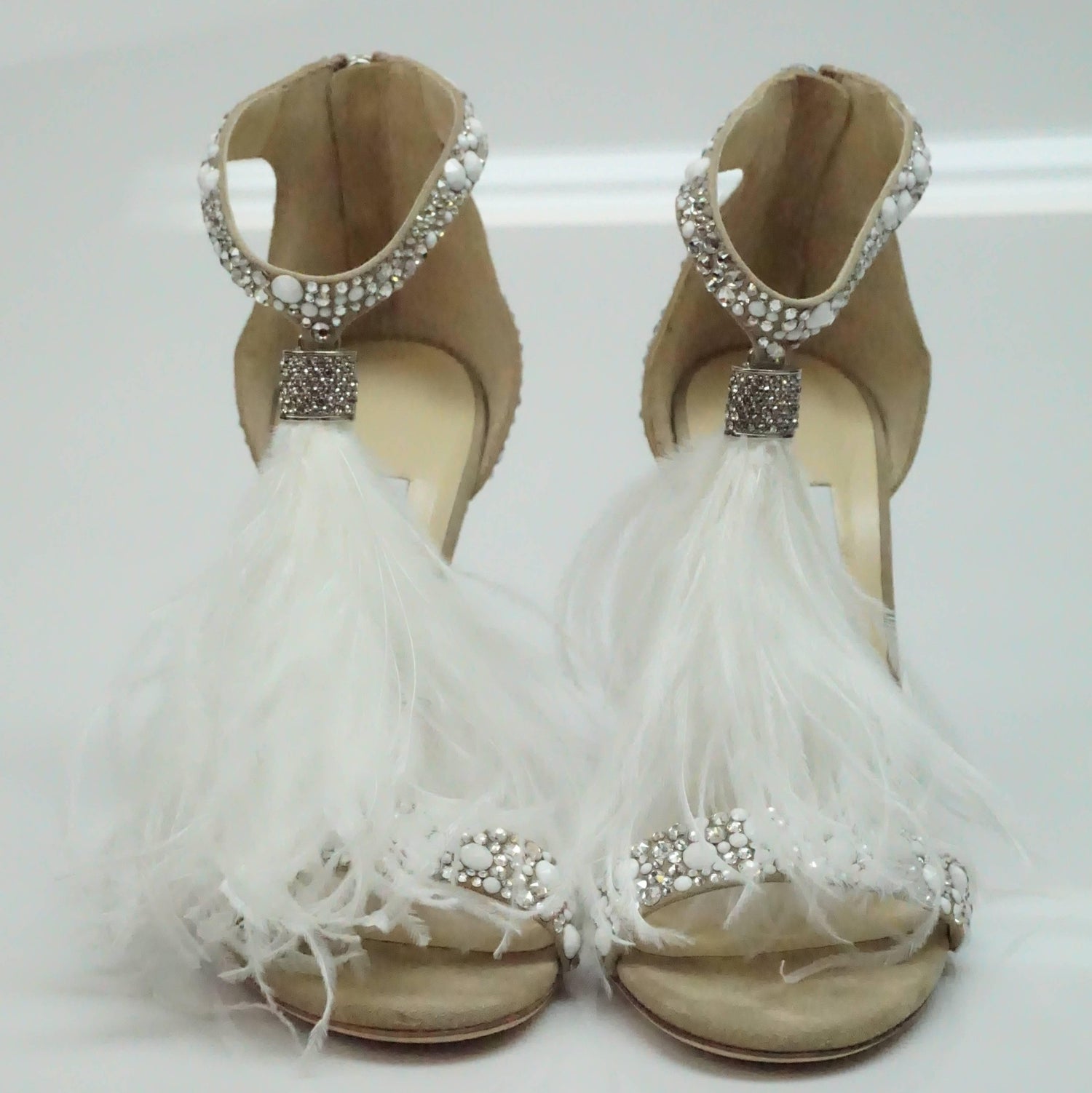 Jimmy Choo Viola White/Crystal Mix Wedding Sandals - NEVER USED - 36 For  Sale at 1stDibs | jimmy choo viola mix, used jimmy choo wedding shoes, jimmy  choo white wedding shoes
