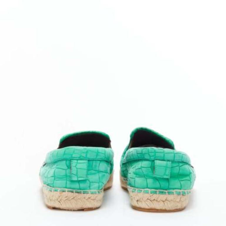 JIMMY CHOO Espadrilles Vlad en cuir écaillé gaufré vert menthe EU42 Pour hommes en vente