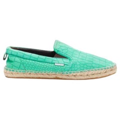 JIMMY CHOO Vlad, espadrillas in pelle squamata in rilievo verde menta EU42