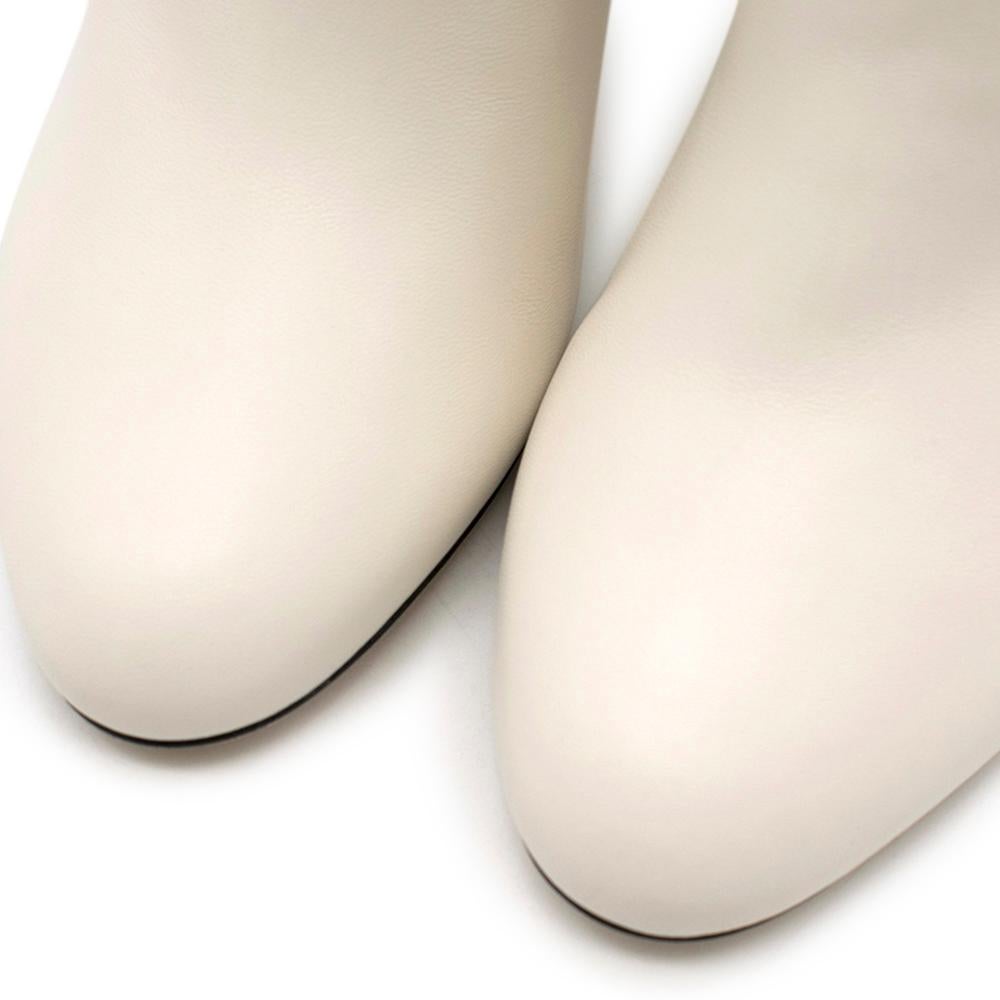 Jimmy Choo White Latte Maxyn 85 Knee-High boots 39.5 For Sale 4