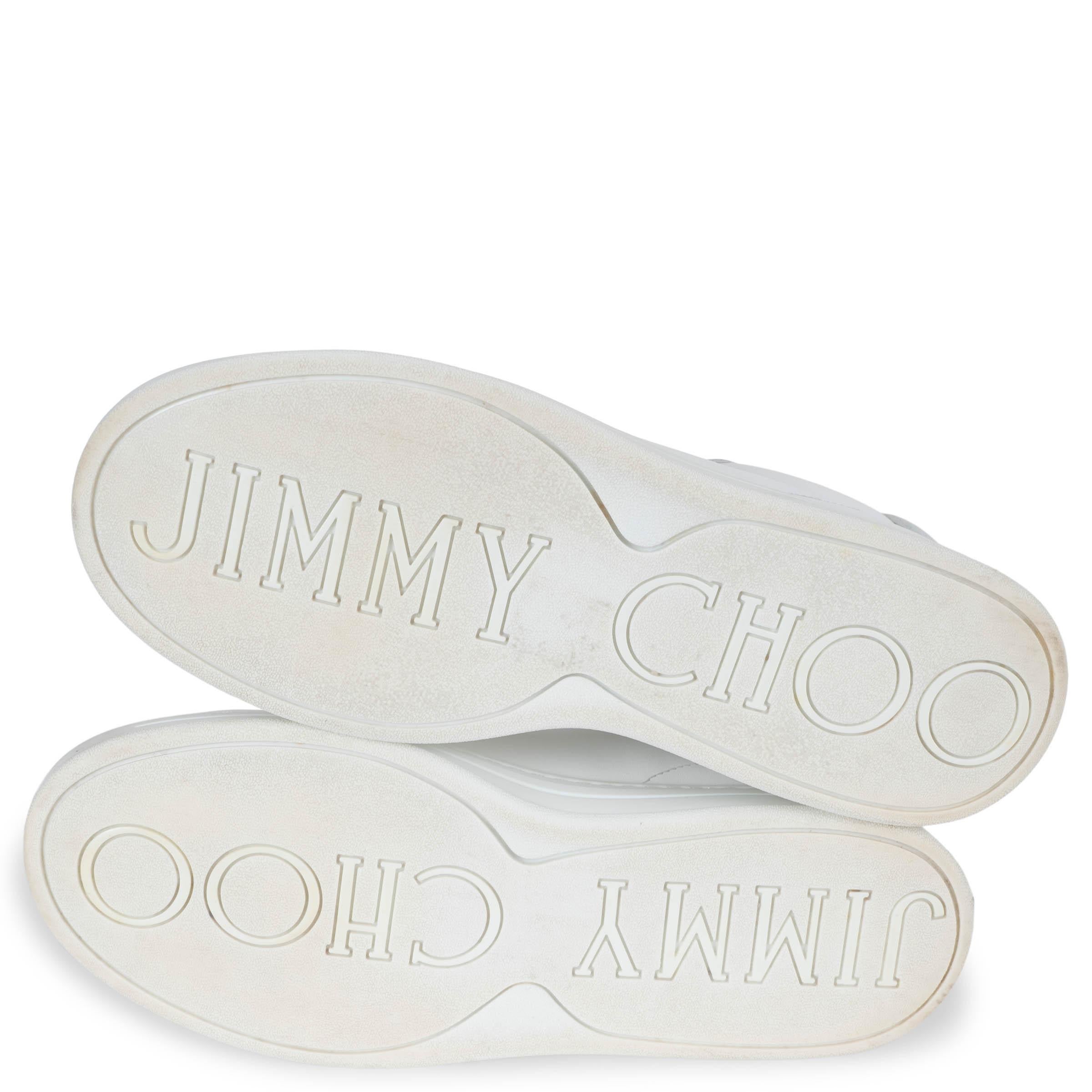 JIMMY CHOO Weiß Leder 2023 ANTIBES PEARL Sneakers Schuhe 39 fit 38.5 im Angebot 4