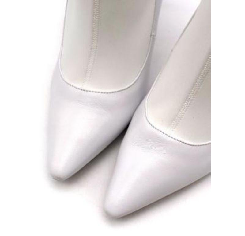 Jimmy Choo White Leather Brandon Sock Boots For Sale 1