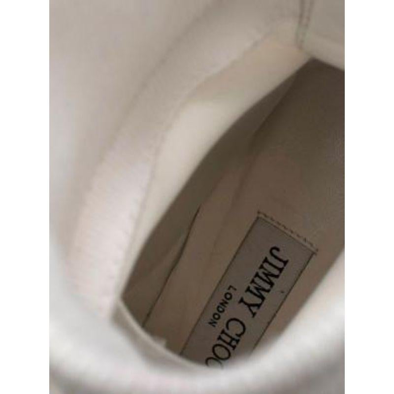 Jimmy Choo - Bottes chaussettes en cuir blanc Brandon en vente 2