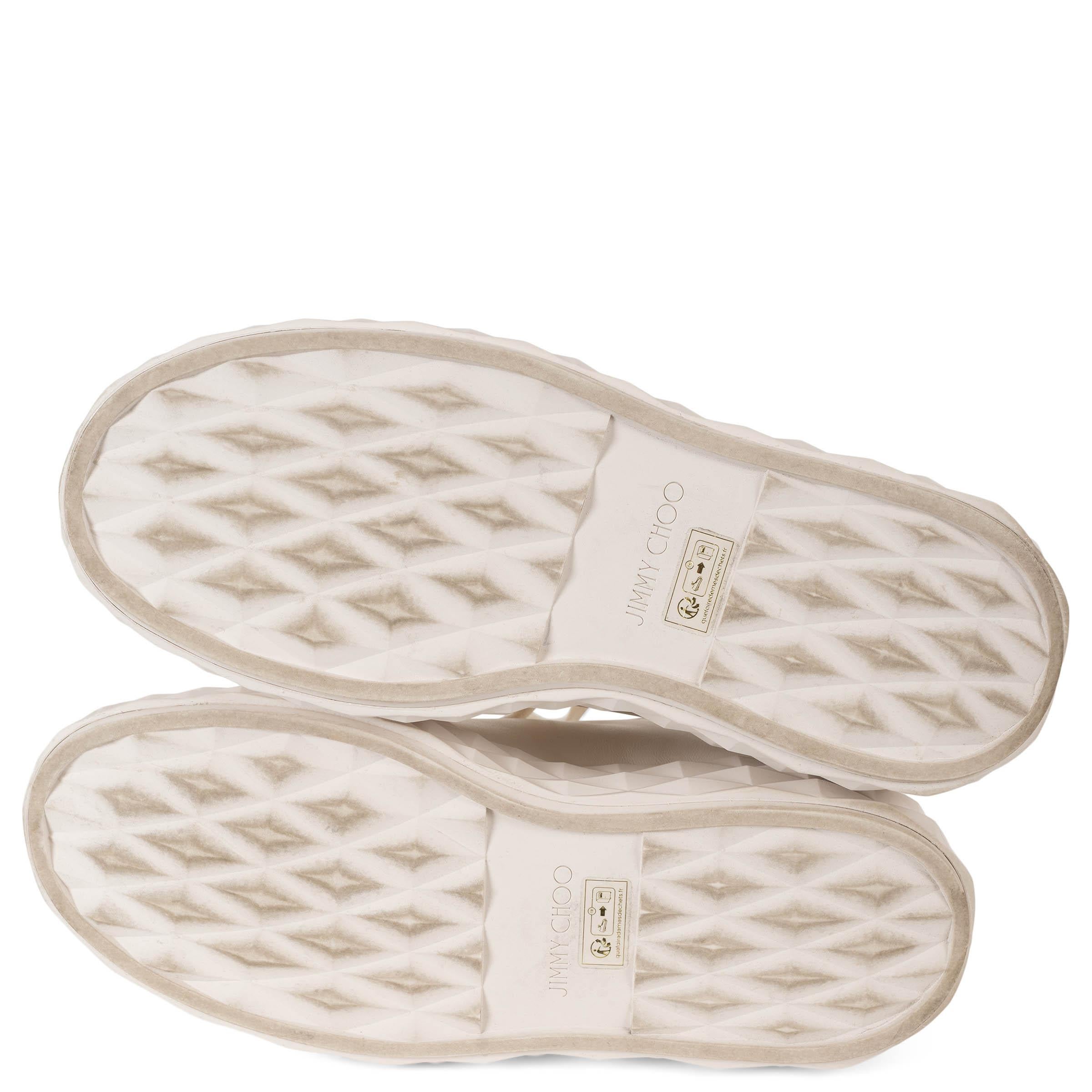 JIMMY CHOO Weiße Leder DIAMOND MAXI/F II PEARL Turnschuhe aus weißem Leder 39 im Angebot 6
