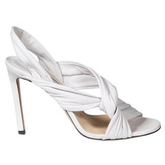 Jimmy Choo White Leather Lalia Heels Size IT 36.5
