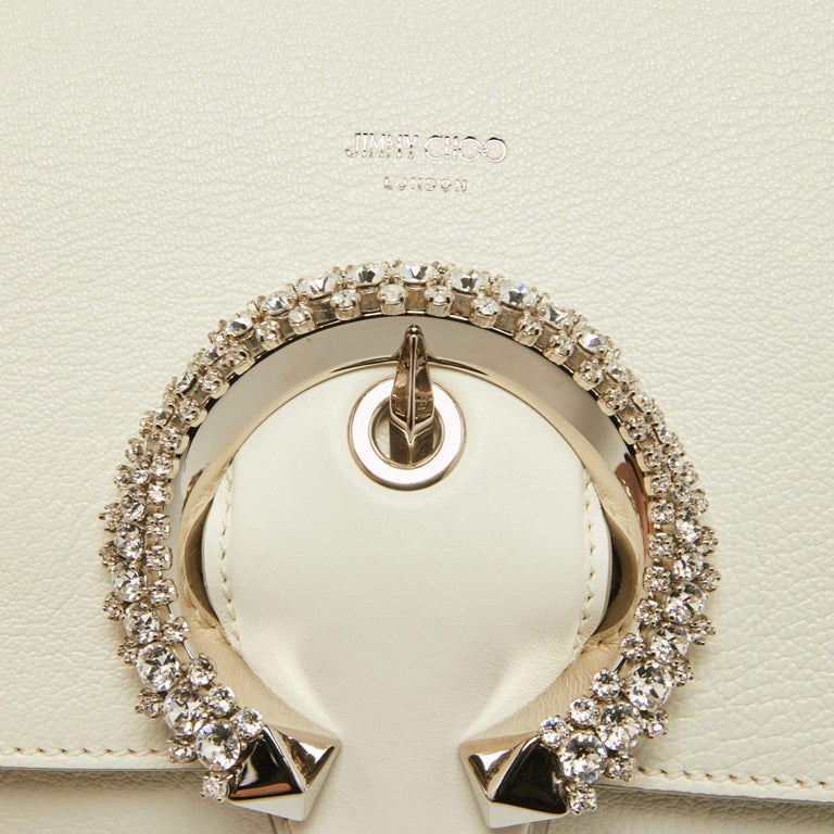 Jimmy Choo White Leather Madeline Top Handle Bag For Sale at 1stDibs