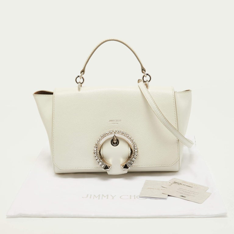 Jimmy Choo White Leather Madeline Top Handle Bag For Sale at 1stDibs