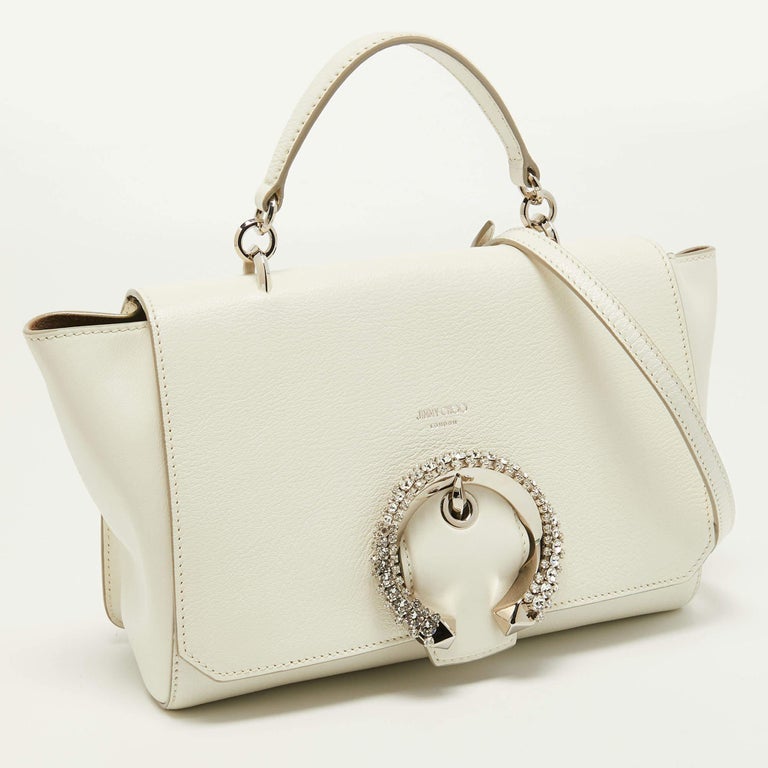 Jimmy Choo White Leather Madeline Top Handle Bag For Sale at 1stDibs