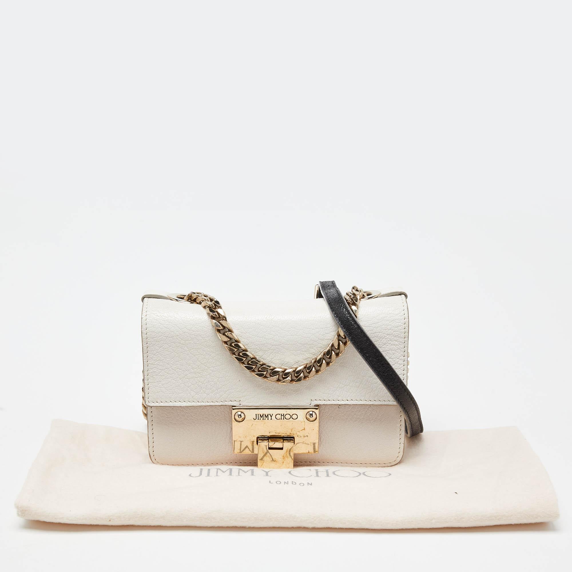 Jimmy Choo White Leather Rebel Crossbody Bag 6
