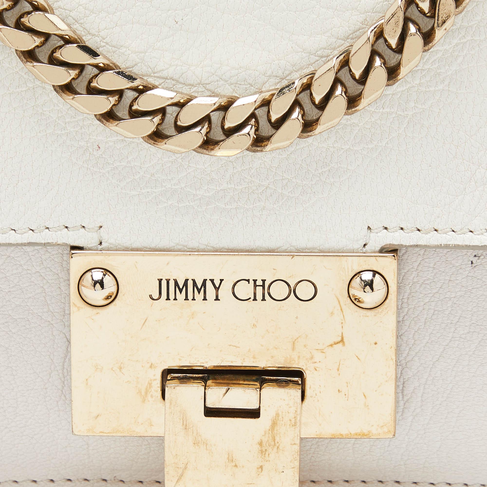 Jimmy Choo White Leather Rebel Crossbody Bag 1