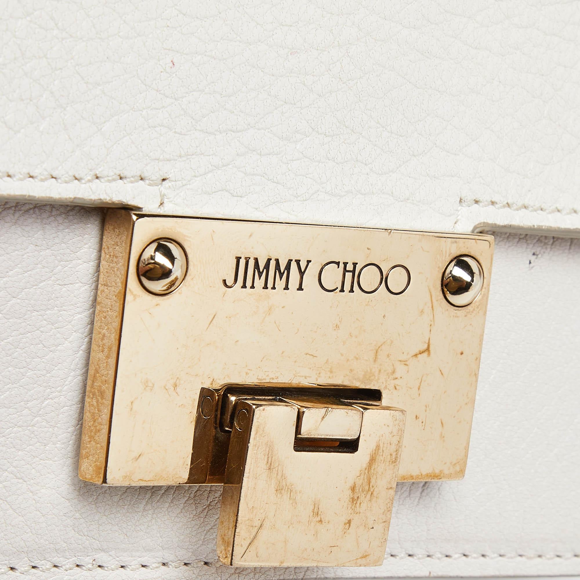 Jimmy Choo White Leather Rebel Crossbody Bag 2