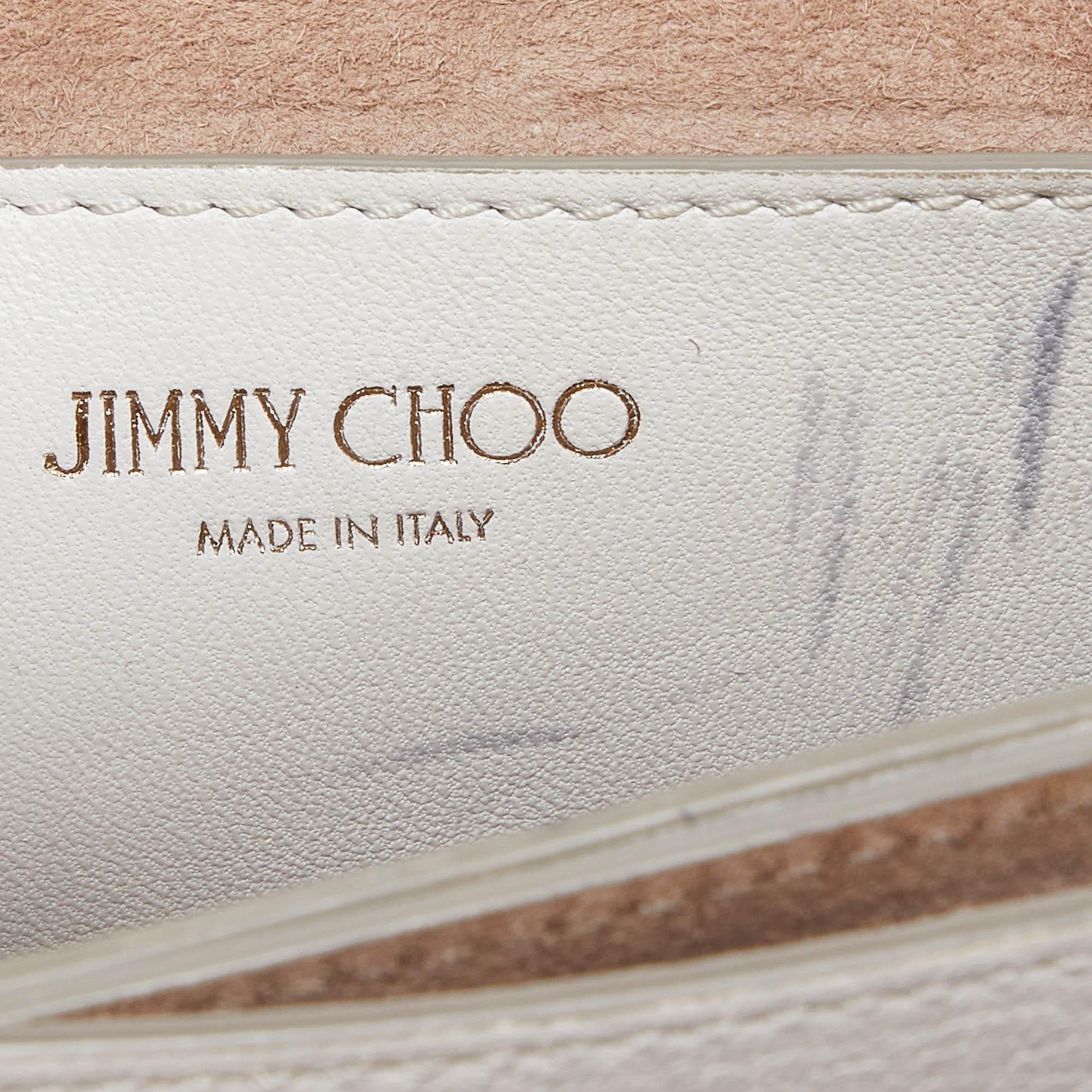 Jimmy Choo White Leather Rebel Crossbody Bag 5