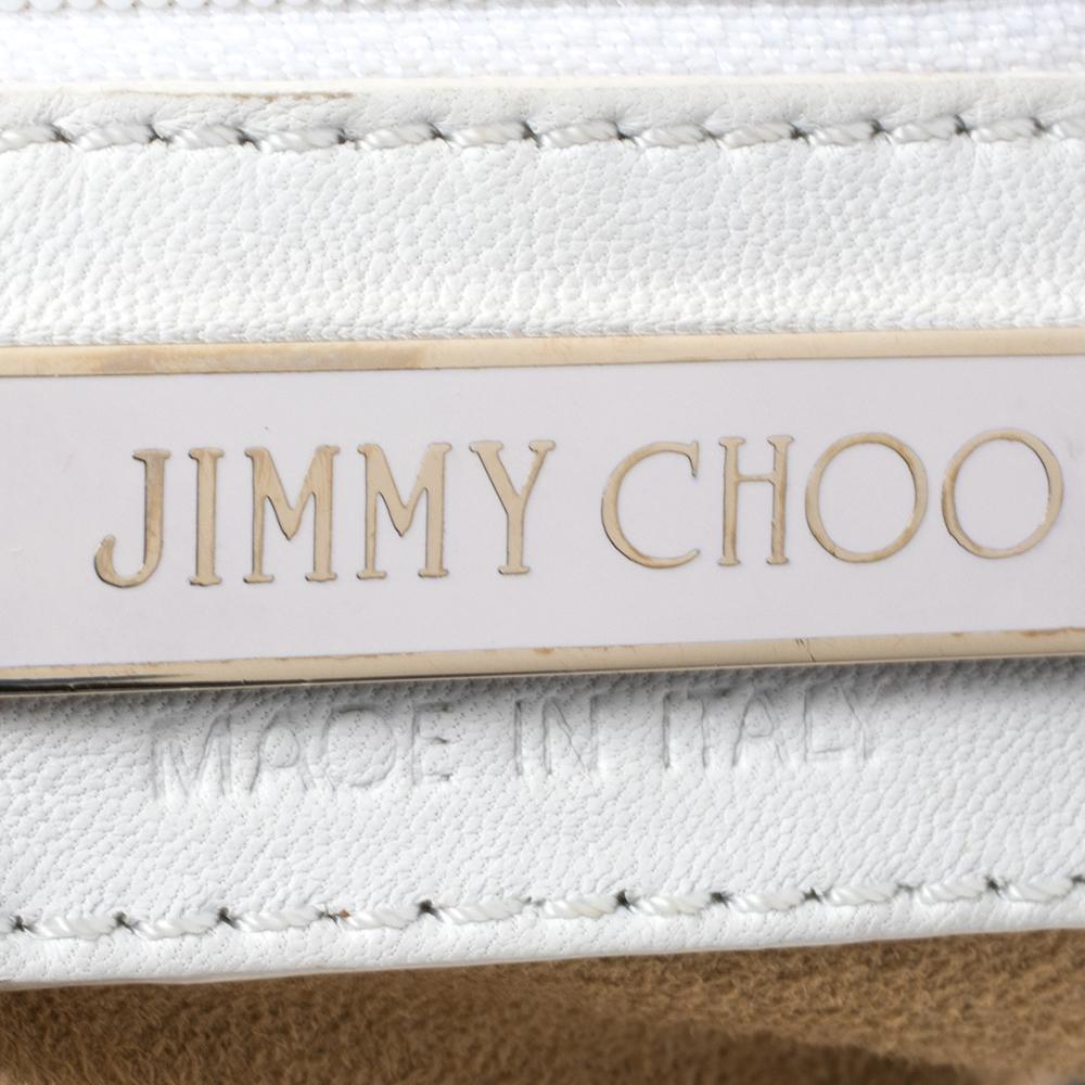 Jimmy Choo White Leather Sky Bangle Hobo 2