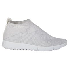 JIMMY CHOO white nylon NORWAY KNIT Low Top Sneakers Shoes 37.5