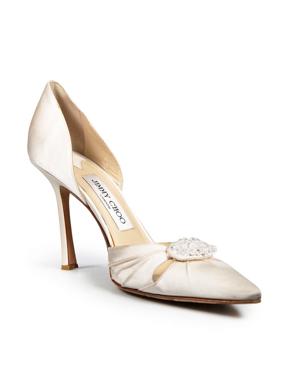 CONDITION is Good. General wear to heels is evident. The toe ends are discoloured. There are small black marking along both shoes. Soles have abrasions and are discoloured from use. Insoles are worn and have abrasions. There are glue marks along the