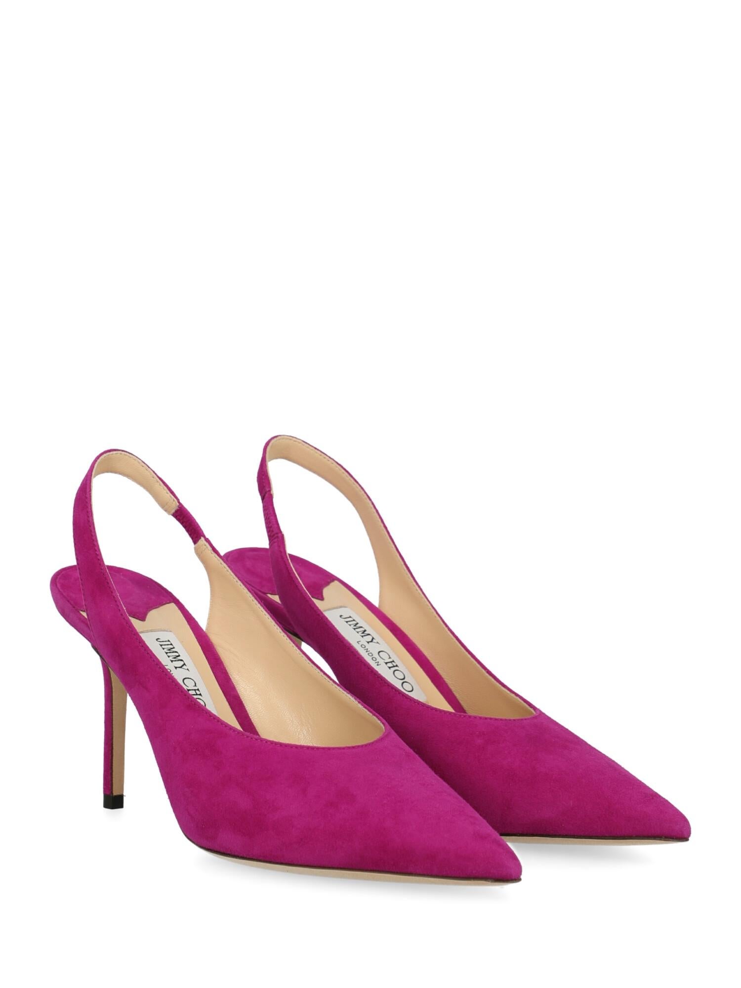 Shoe, leather, solid color, suede, pointed toe.

Includes:
- Box

Product Condition: Excellent
Sole: negligible marks.

Measurements:
Heel Height: 10 cm

Composition:
Upper: 100% Leather
Sole: 100% Leather

Color: Purple
Product ID: XU80011696