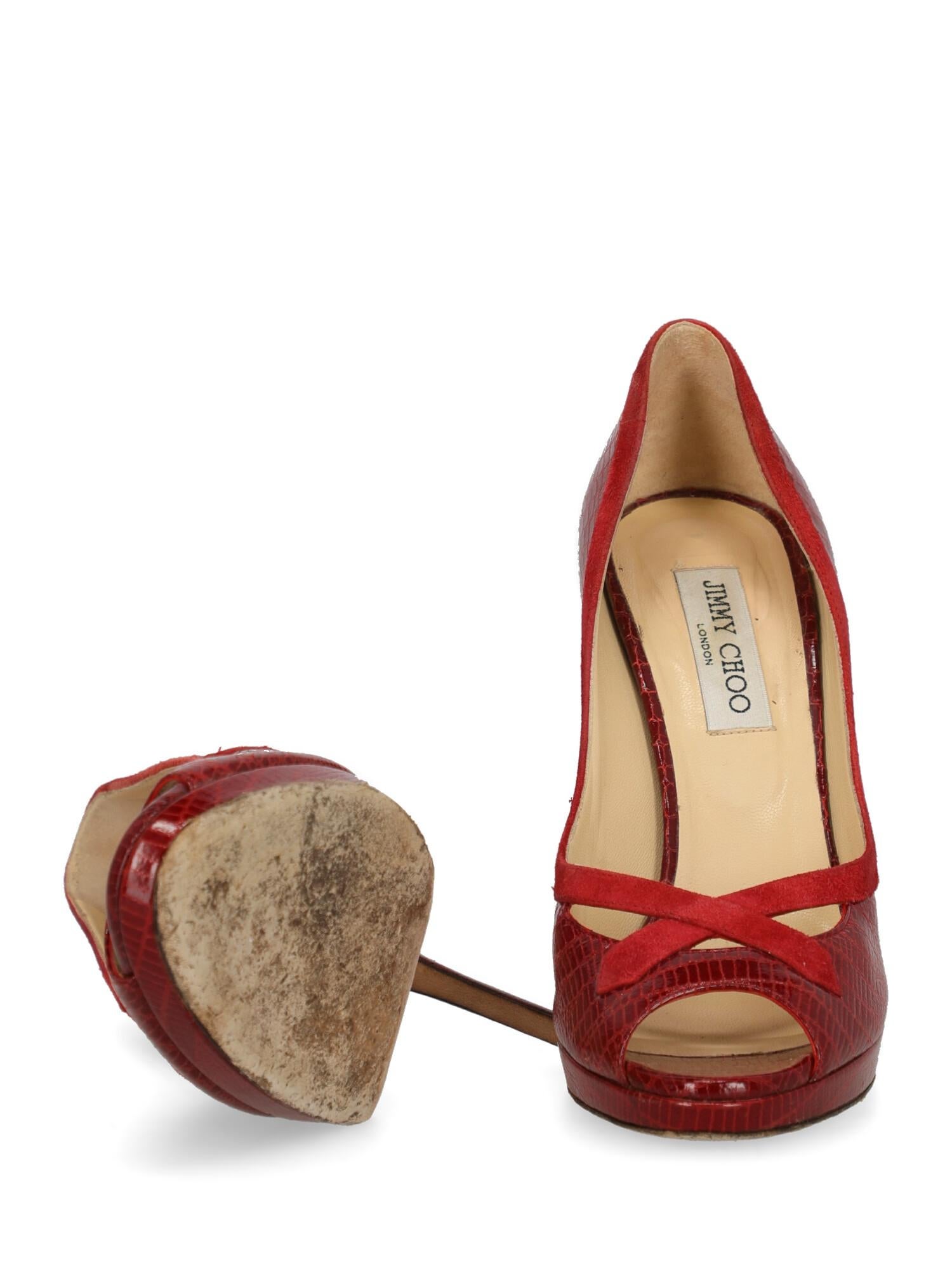 Women's Jimmy Choo Woman Pumps Red Leather IT 40 For Sale