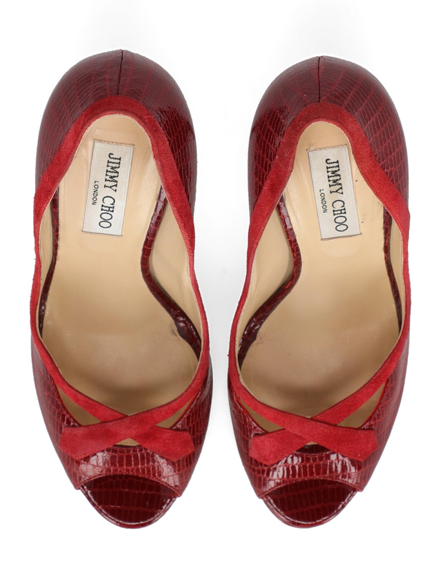 Jimmy Choo Woman Pumps Red Leather IT 40 For Sale 1