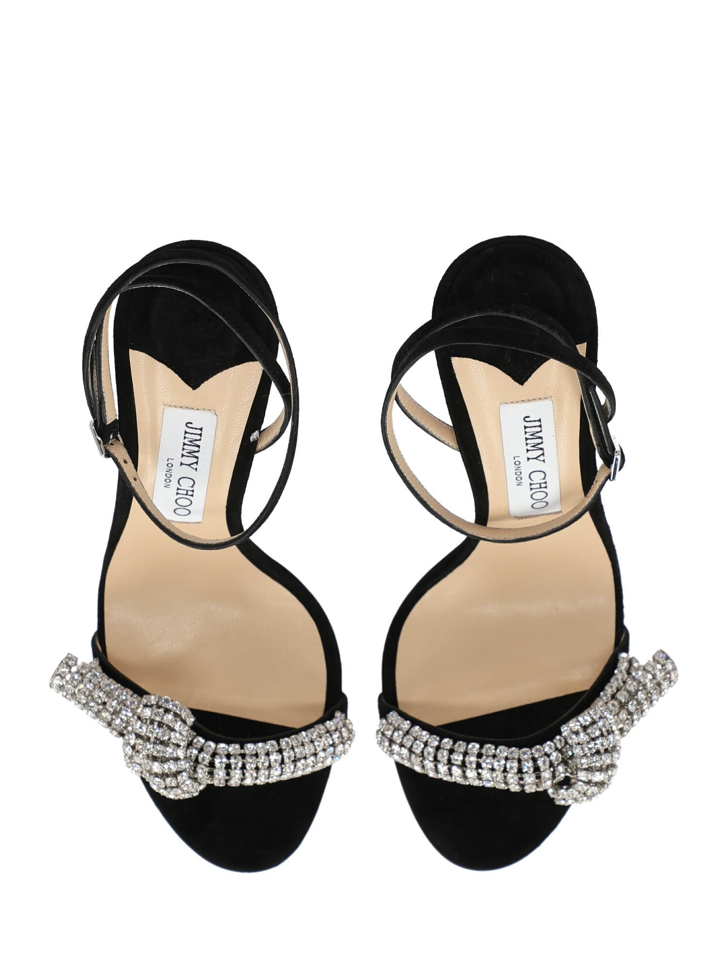 Jimmy Choo Woman Sandals Black Leather IT 40 For Sale 2