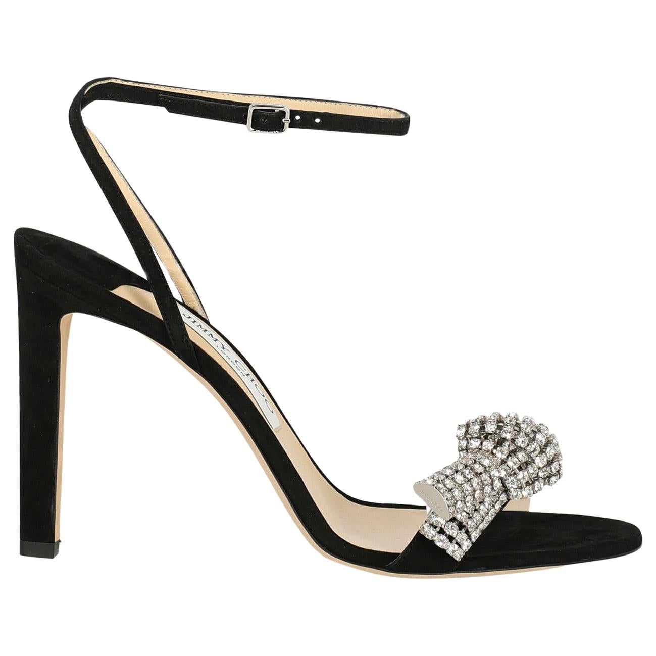 Jimmy Choo Woman Sandals Black Leather IT 40 For Sale