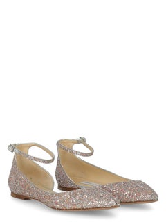 Jimmy Choo  Women   Ballet flats  Pink, Silver Synthetic Fibers EU 38