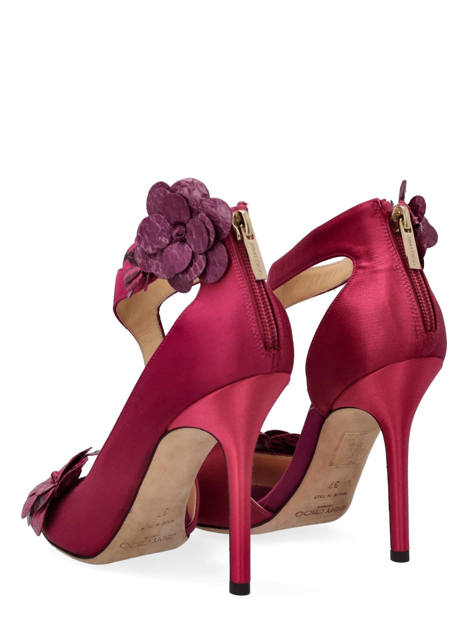 Brown Jimmy Choo Women Sandals Pink Fabric EU 37 For Sale